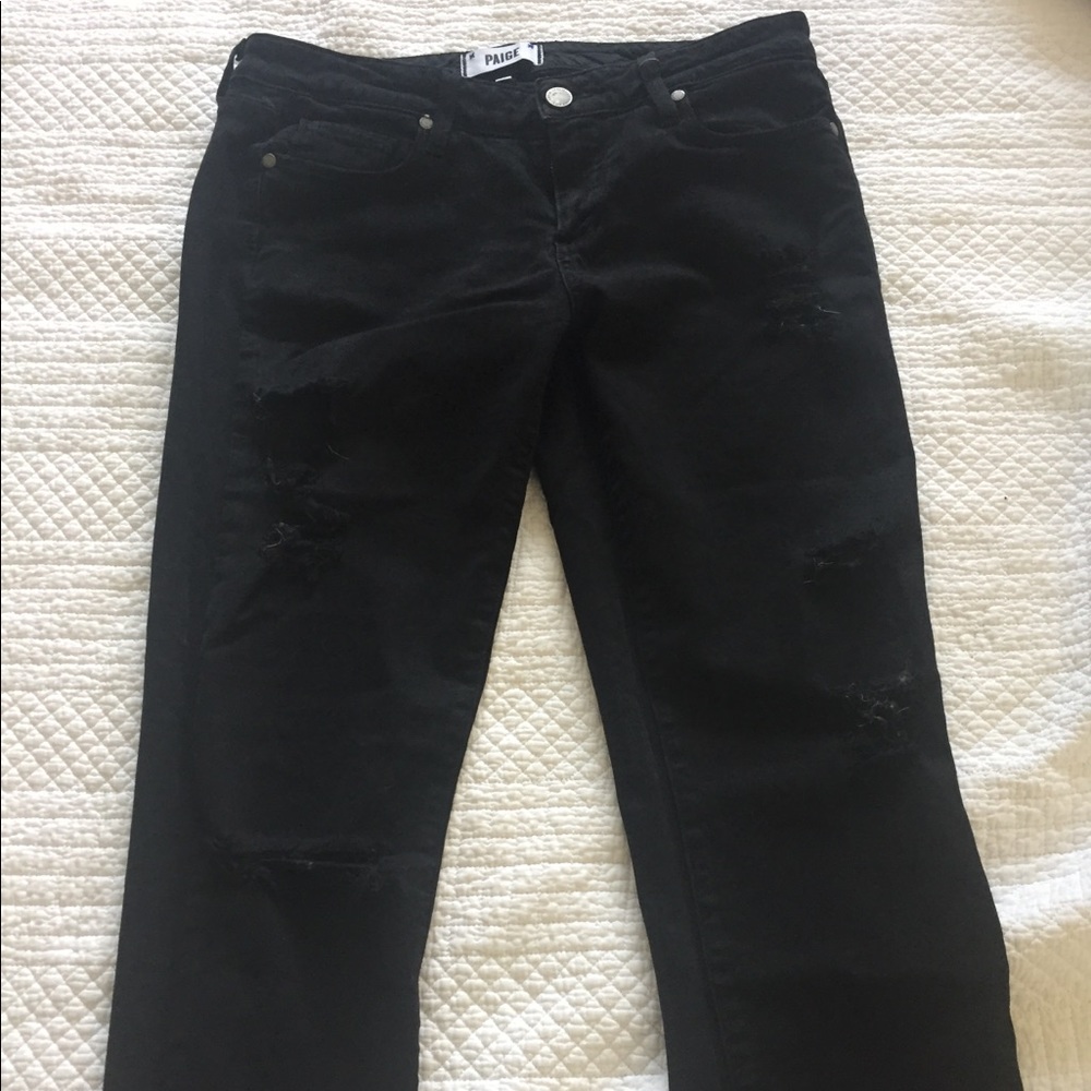 Paige black ripped jeans